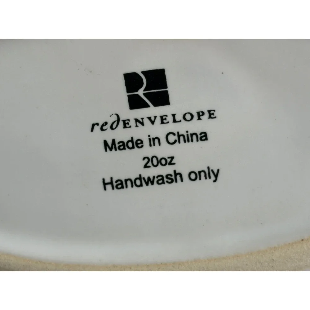 RedEnvelope White Ceramic Teapot with Arched Wood Handle 20oz Minimalist Modern
